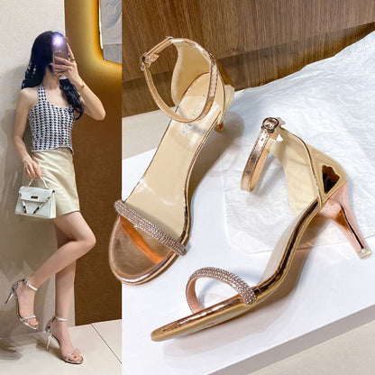 High Heel Rhinestone Sandals