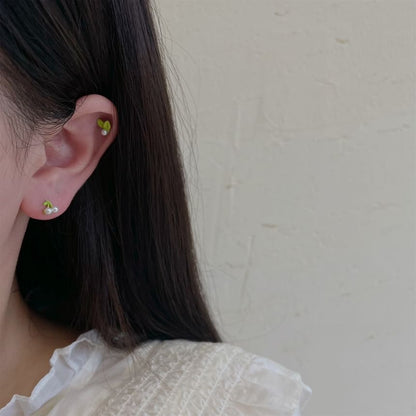 Set of 3 Pairs: Rose Stud Earring + Bow Stud Earring + Cherry Stud Earring