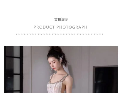 Pattern Strap Evening Argyle Spaghetti Gown Rhinestone A-Line