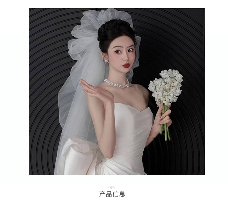 Satin Wedding Strapless Bow Gown A-Line Back