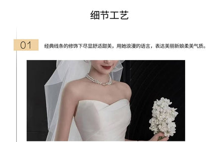 Satin Wedding Strapless Bow Gown A-Line Back