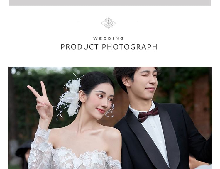 Gown Off-Shoulder Long-Sleeve Lace Wedding A-Line