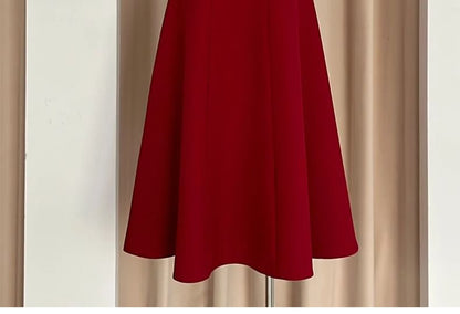 Sleeveless Square Neck Plain A-Line Evening Dress