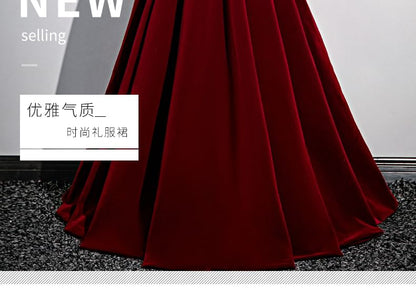 Short-Sleeve Sweetheart-Neckline Faux Pearl Strap A-Line Evening Gown