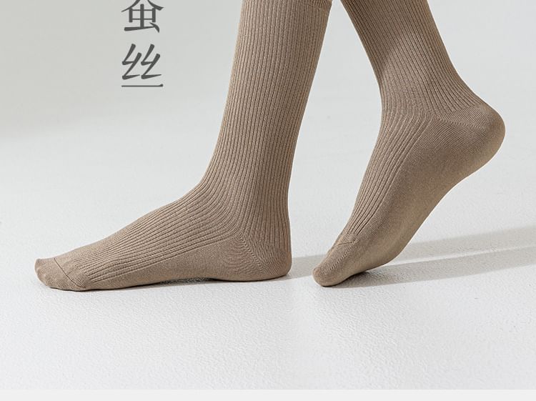 Chaussettes côtelées unies