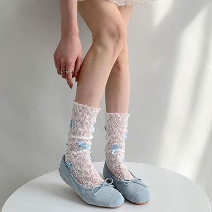 Chaussettes en dentelle avec nœud