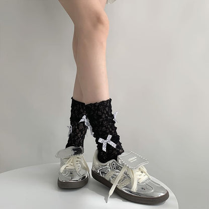 Chaussettes en dentelle avec nœud