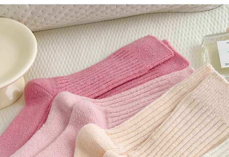 Plain Ribbed Socks Set