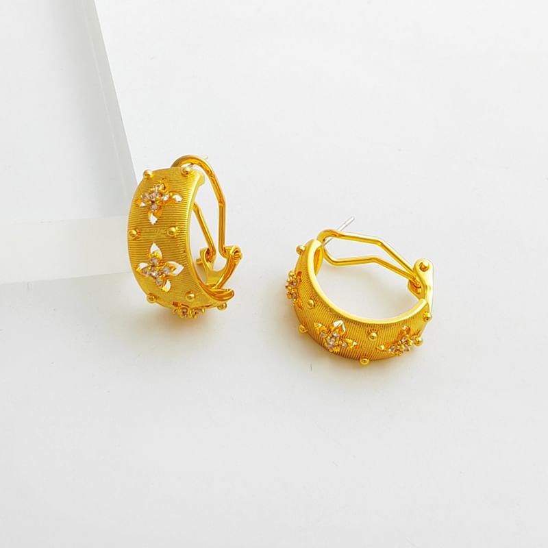 Rhinestone Hollowed Hoop Earring