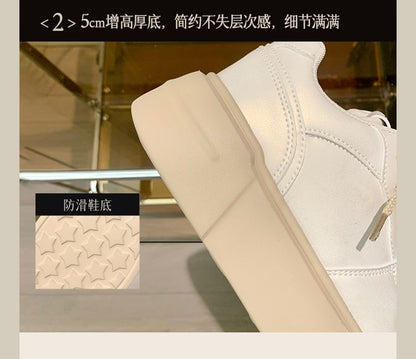 Lettering Lace-Up Platform Sneakers