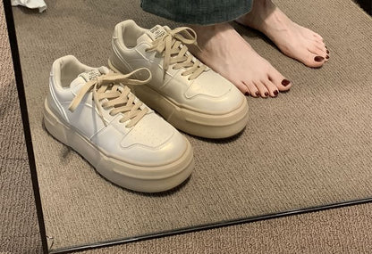 Lettering Lace-Up Platform Sneakers