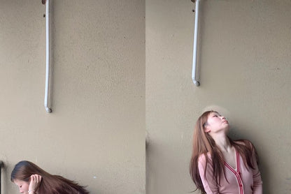 V-Neck Contrast Cardigan with Mini A-Line Skirt