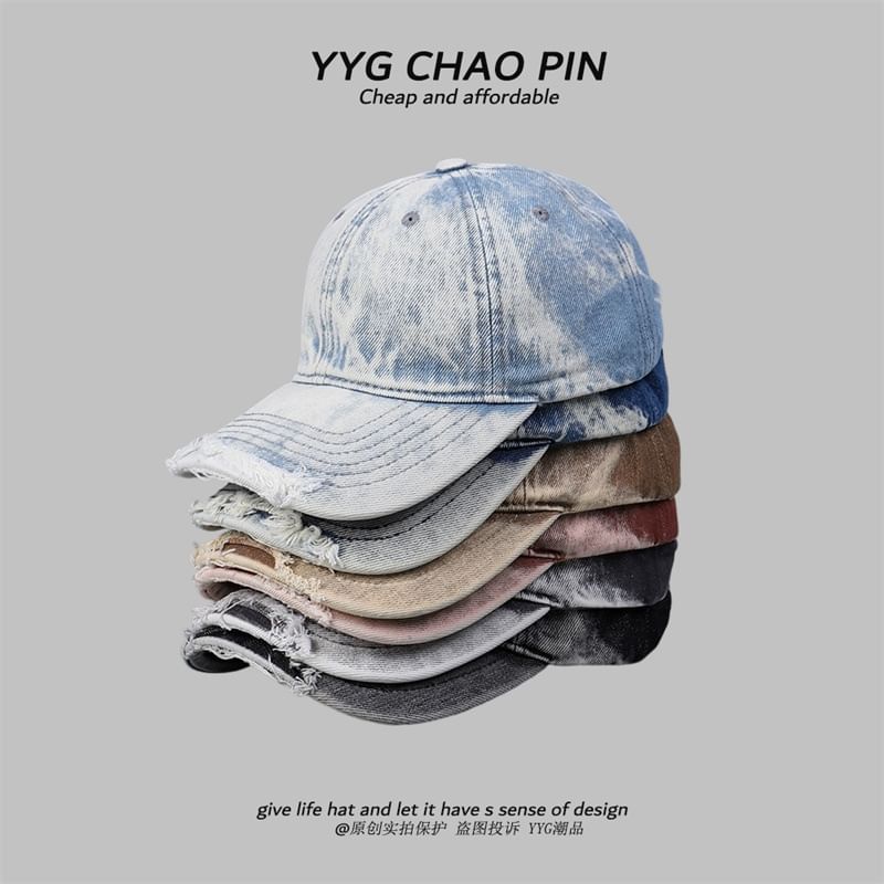 Dye Distressed Baseball Cap Tie