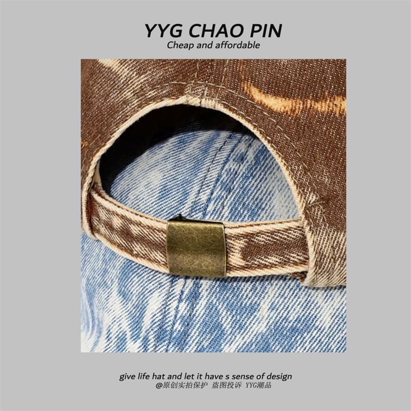Dye Distressed Baseball Cap Tie