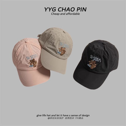 Baseball Embroidered Bear Cap