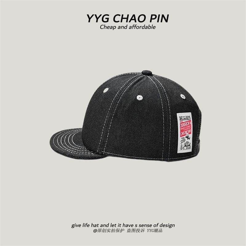 Denim Baseball Applique Cap