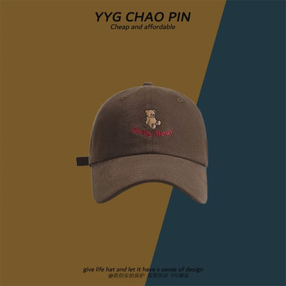 Bear Embroidered Baseball Cap