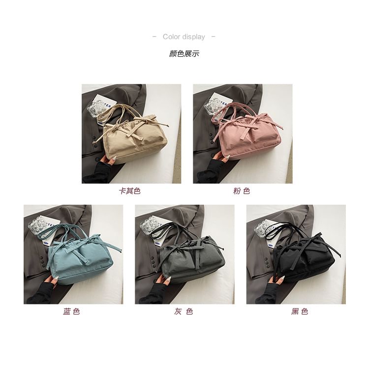 Plain Bow Nylon Tote Bag