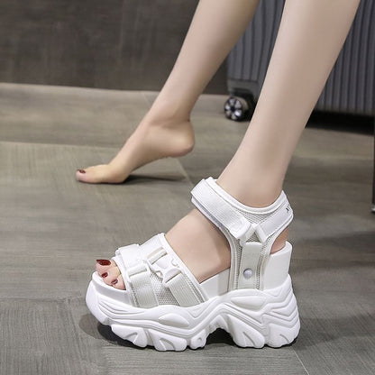 Buckled Platform Wedge Sandals