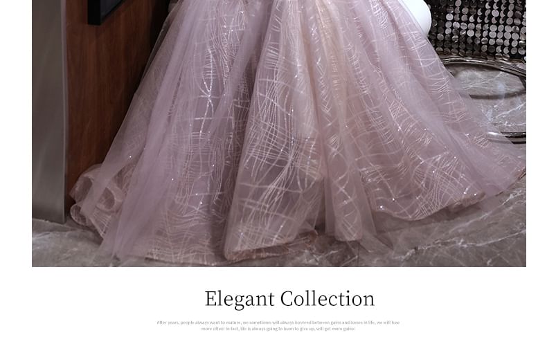 Open Back Sleeveless Sequin Mesh Gown A-Line Evening