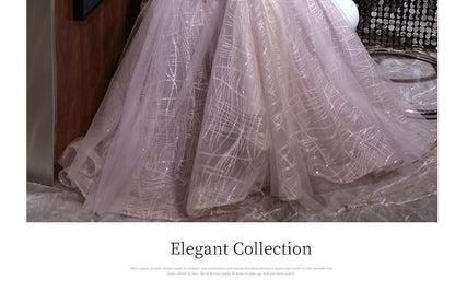 Open Back Sleeveless Sequin Mesh Gown A-Line Evening