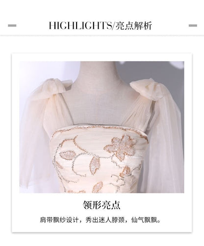 Sleeveless Floral Mesh Ball Gown