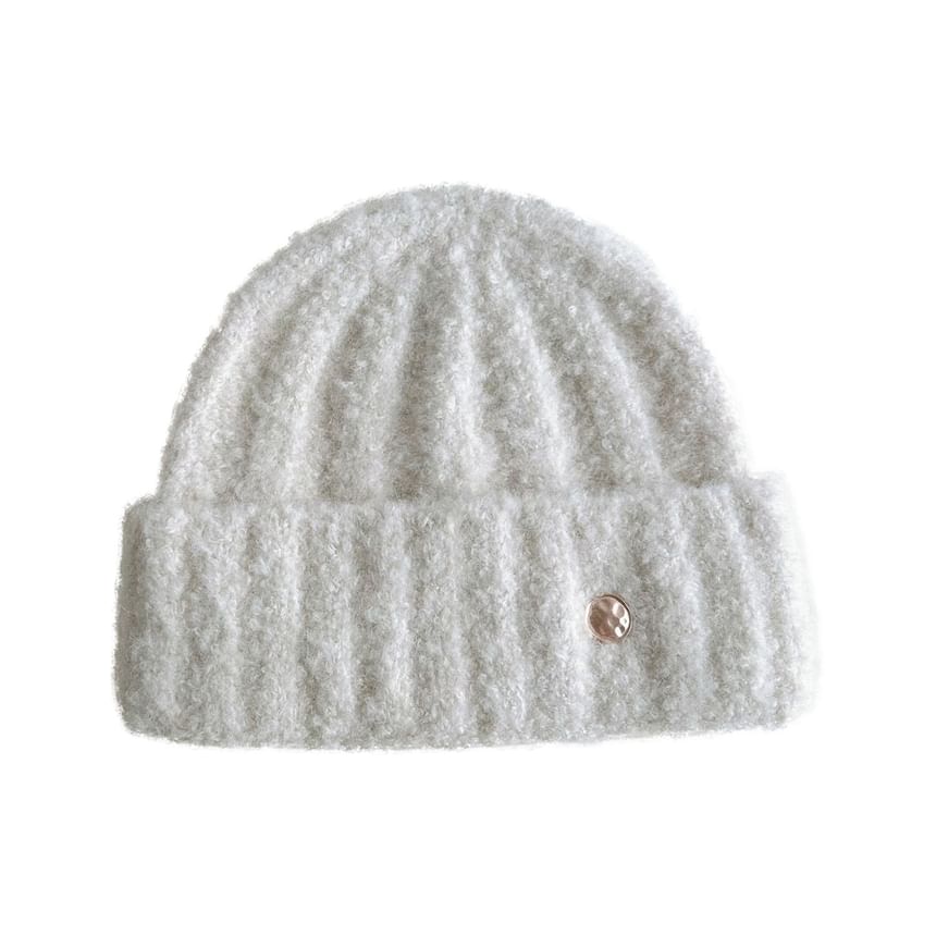 Metal Disc Knit Beanie