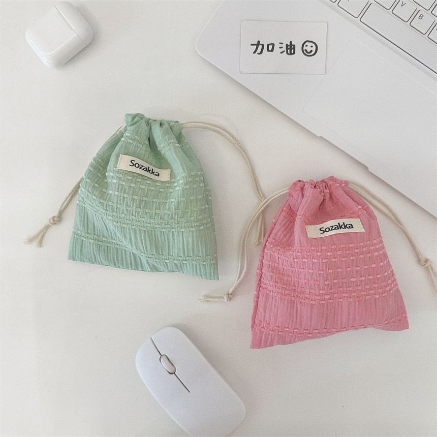 Lettering Drawstring Pouch