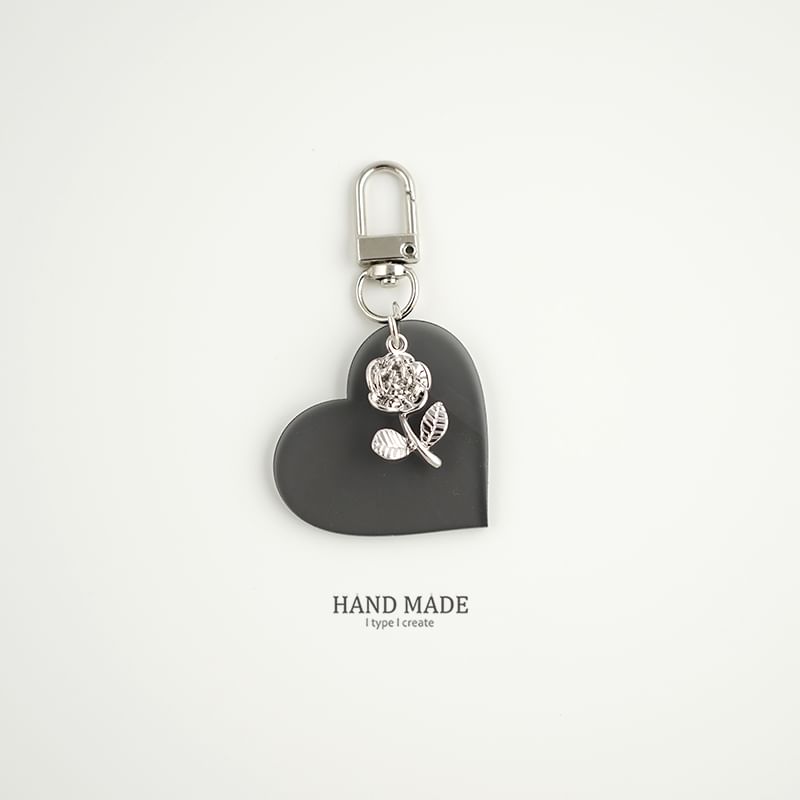 Rose & Heart Key Chain / Bag Charm