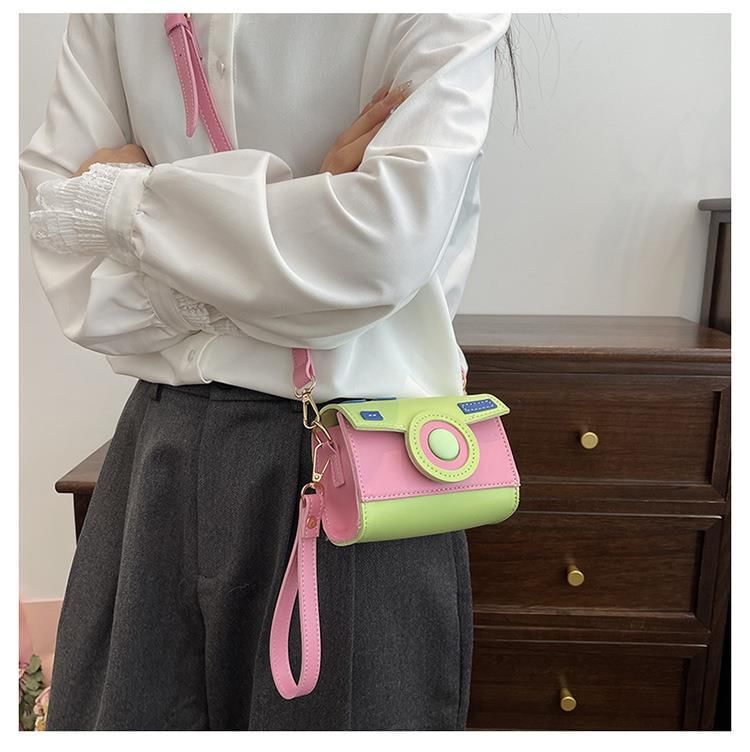 Color Block Camera Flap Crossbody Bag