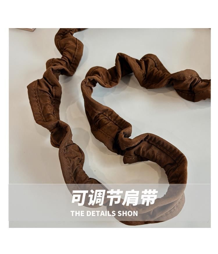 Ruched Strap Plain Crossbody Bag