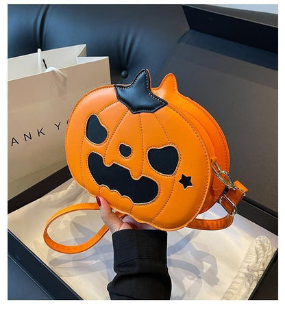Pumpkin Faux Leather Crossbody Bag