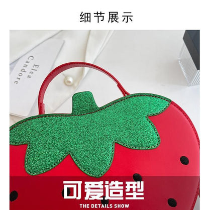 Strawberry Faux Leather Crossbody Bag