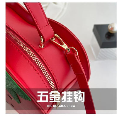 Strawberry Faux Leather Crossbody Bag