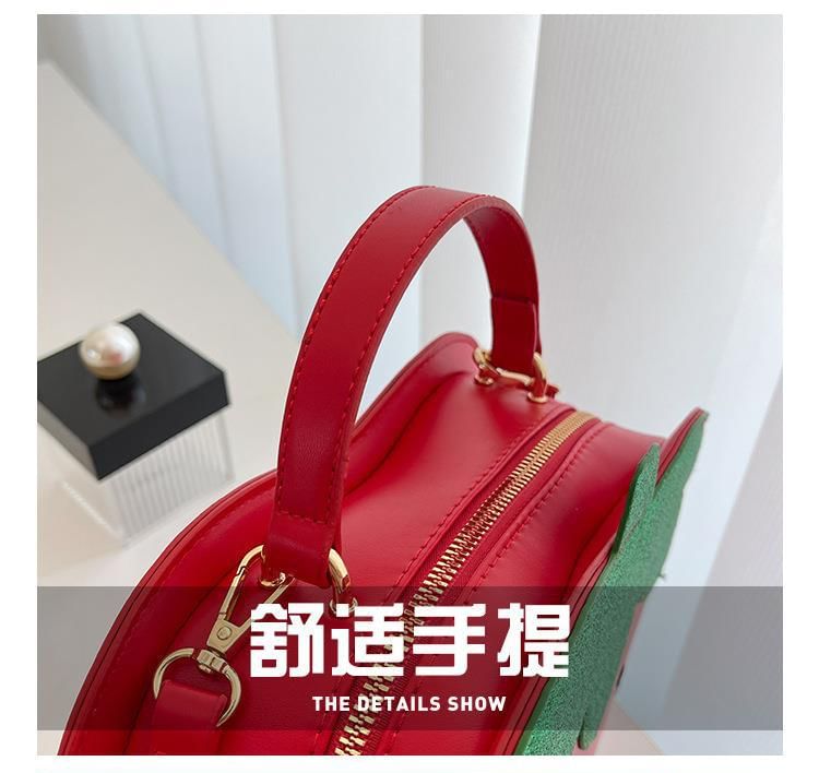 Strawberry Faux Leather Crossbody Bag
