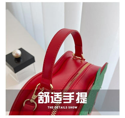 Strawberry Faux Leather Crossbody Bag