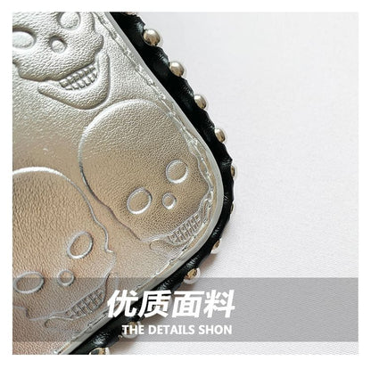Chain Strap Skull Patterned Crossbody Bag