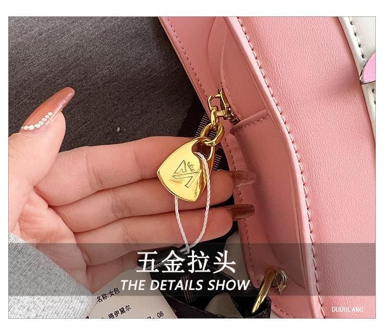 Star Applique Studded Violin Crossbody Bag