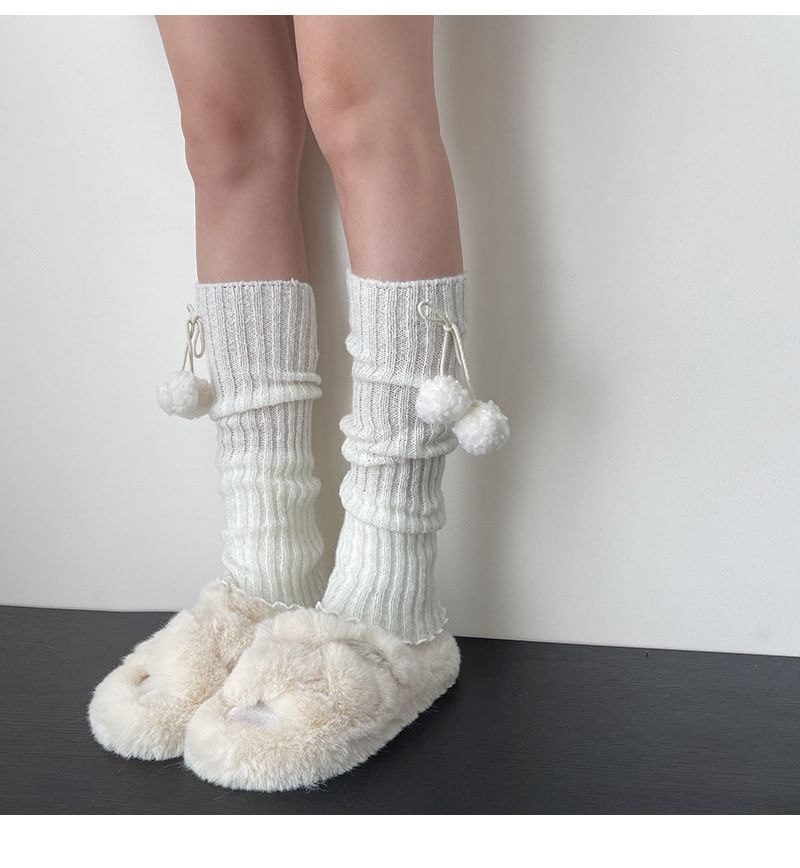 Pom Pom Knit Leg Warmers