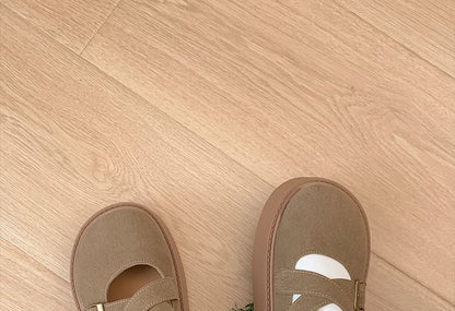 Platform Plain Mary Jane Flats