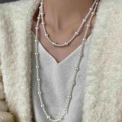 Layered Floral / Faux Pearl Necklace (Various Designs)