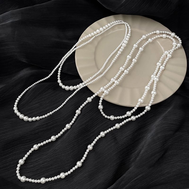 Layered Floral / Faux Pearl Necklace (Various Designs)