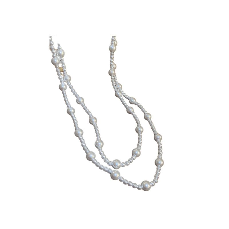 Layered Floral / Faux Pearl Necklace (Various Designs)