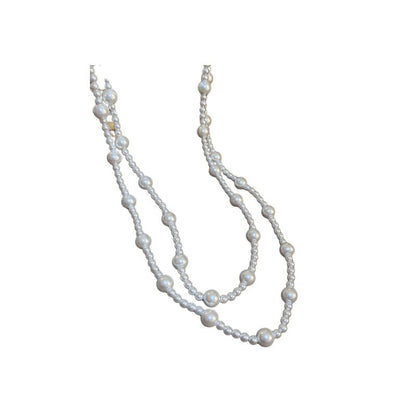 Layered Floral / Faux Pearl Necklace (Various Designs)