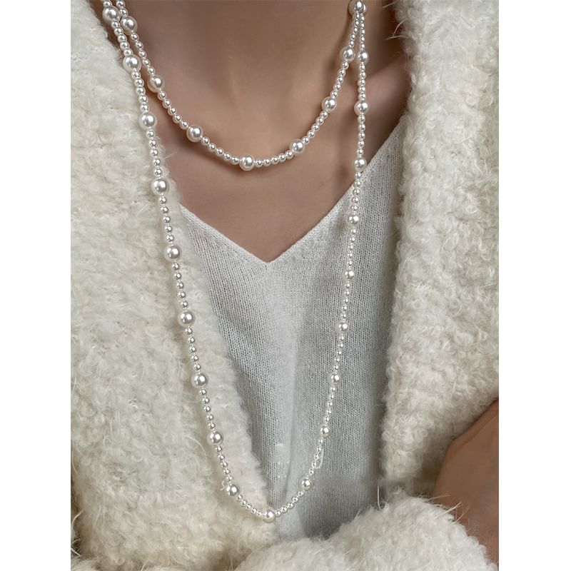 Layered Floral / Faux Pearl Necklace (Various Designs)