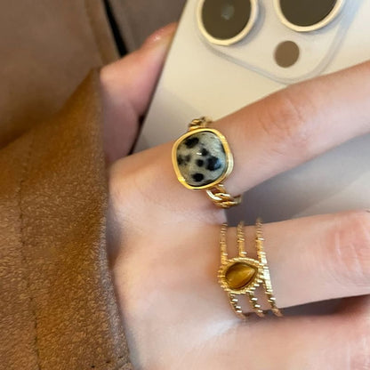 Faux Turquoise Alloy Open Ring (Various Designs)