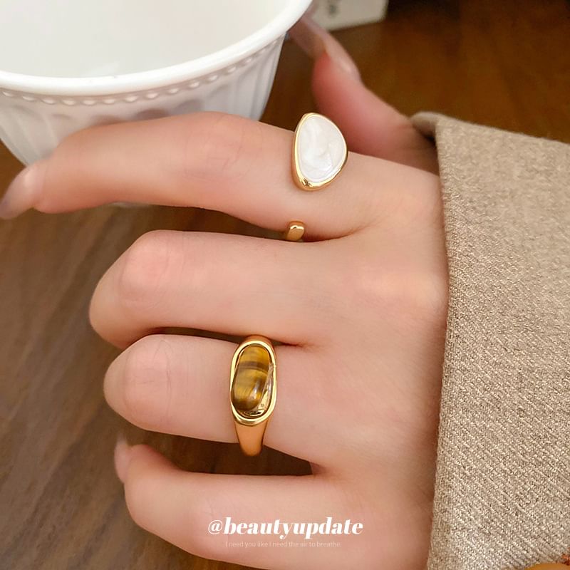 Faux Gemstone / Glaze Alloy Open Ring