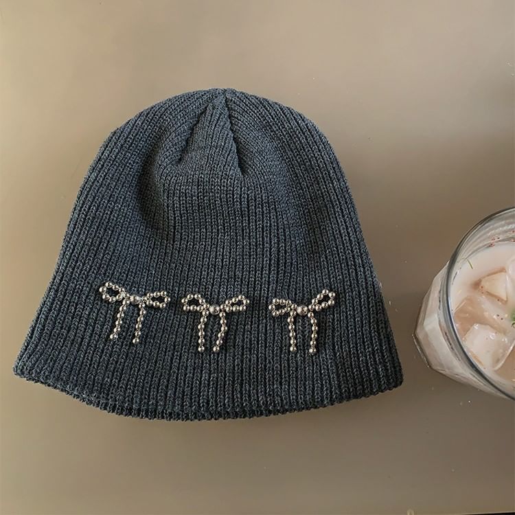 Beaded Ribbon Beanie