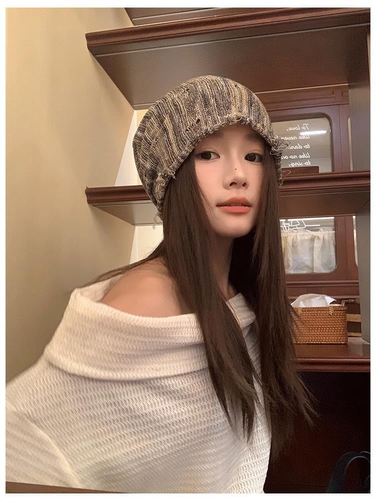 Distressed Frayed Beanie