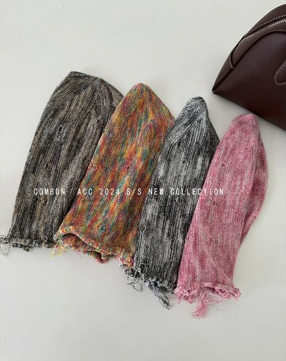 Distressed Frayed Beanie